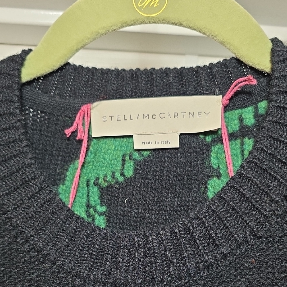 Stella McCartney Black and Green Crewneck Sweater - Picture 2 of 13